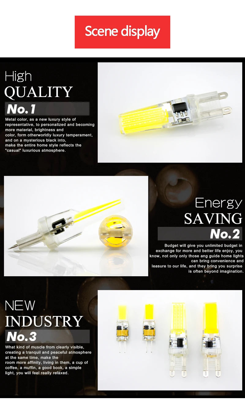 2pcs Mini COB LED Lamp AC/DC 12V 220V G4 G9 E14 Lampada LED Spotlight Light Bulbs Replace Halogen For Ceiling Lamp Chandelier