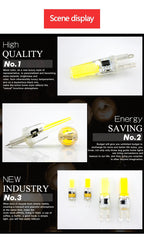 2pcs Mini COB LED Lamp AC/DC 12V 220V G4 G9 E14 Lampada LED Spotlight Light Bulbs Replace Halogen For Ceiling Lamp Chandelier