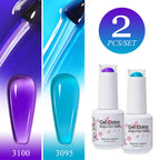 Clou Beaute 2pcs Translucent Pink Ruby Red Color Nail Gel Semi-Permanent Varnish Jelly Gel Nail Varnish French Nail Art 15ml