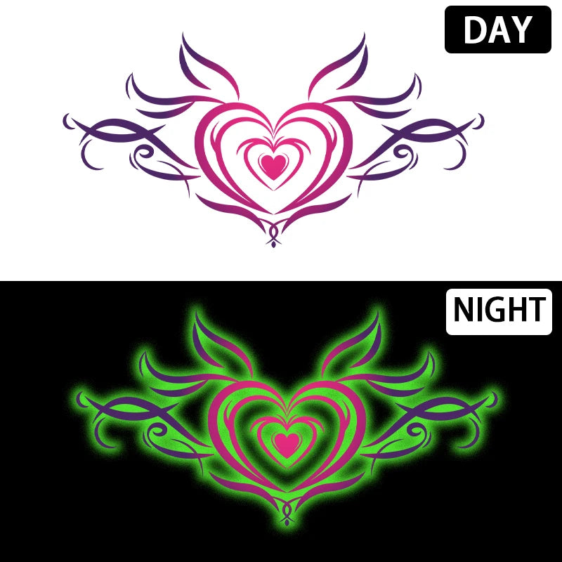Charm chest, female lower abdomen, sexy temporary sticker, colored luminous waterproof and sweat proof charm tattoo sticker