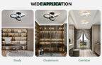 Household LED Chandelier Three Colors Lamp Modern Style Ceiling Lamp Bedroom Light Surface Installation 220v Dining Room Lamp