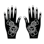 Flower Pattern Tattoo Stencils for Women Hollow Henna Tattoo Stencils for Hand Fingers Reusable Tattoo Templates Tattoo Tools