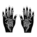 Flower Pattern Tattoo Stencils for Women Hollow Henna Tattoo Stencils for Hand Fingers Reusable Tattoo Templates Tattoo Tools