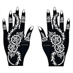Flower Pattern Tattoo Stencils for Women Hollow Henna Tattoo Stencils for Hand Fingers Reusable Tattoo Templates Tattoo Tools