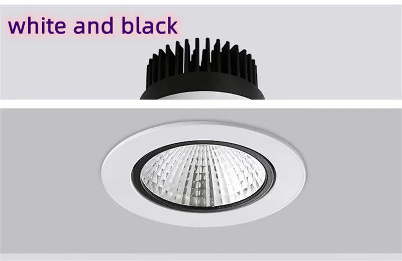Dimmable Embedded LED Downlights 5W7W/9W12W15W/18W20W COB Ceiling Lights Spotlights Angle Adjustable AC90-260V CRI90 For Home