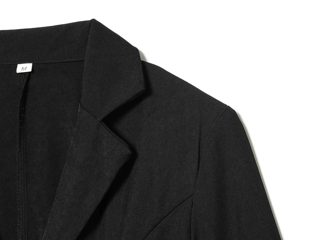 Women Elegant Lace Hem Black Suit Coat Fashion V-neck Single Breasted Slim Fit Blazer 2026 New Spring Office Lady Blazer Outwear
