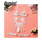 Diccvicc Floral Lingerie Solid Open Bra Fancy Thong Naked Women Underwear Uncensored Exotic Set Sensual Intimate Kit Sexy Outfit