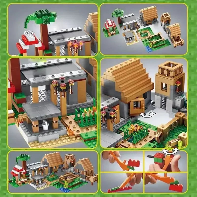 Cretive DIY Game The Farm Cottage Village House Building Blocks Compatible Bricks Toys Birthday Gift