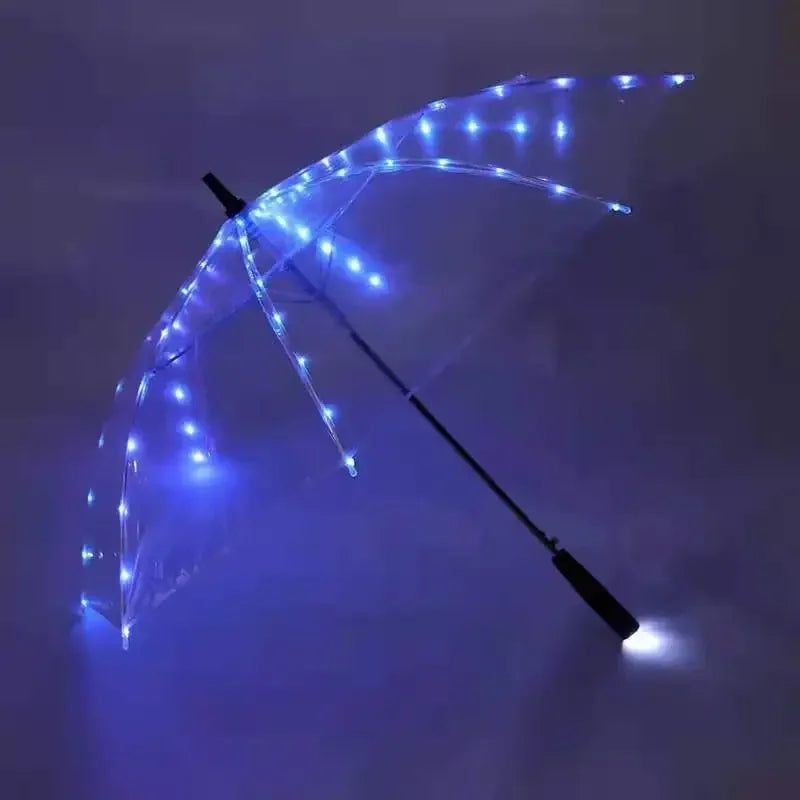 Fashion LED Transparent Umbrella  Creative Luminous Umbrella for Location Shooting Boys and Girls Party Props Unique and Stylish
