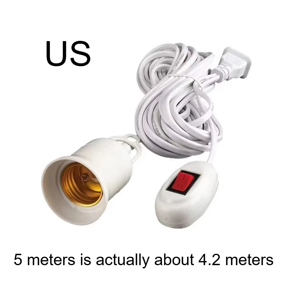 Lamp Bases Universal With Switch Led Bulb Socket Adapter E27 Screw Lamp Holder Accessories Tools Two Plugs Suspension