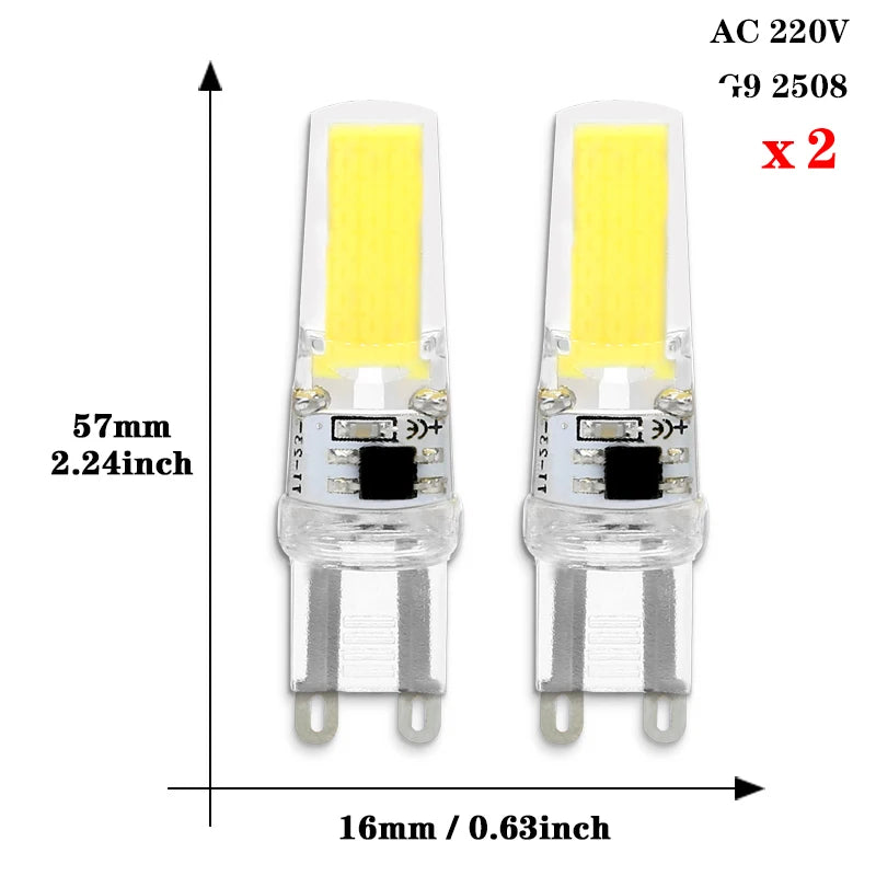 2pcs Mini COB LED Lamp AC/DC 12V 220V G4 G9 E14 Lampada LED Spotlight Light Bulbs Replace Halogen For Ceiling Lamp Chandelier