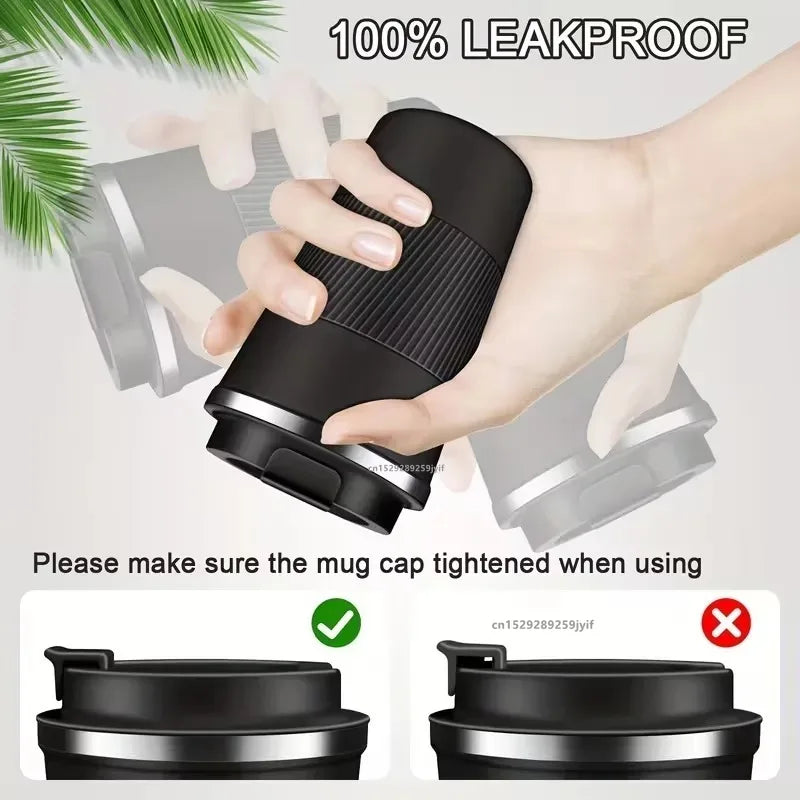 304 Stainless Steel Coffee Mug Insulated Travel Tumbler Leak-proof Thermal Cup for Hot Cold Drinks Portable Coffee Cup with Lid