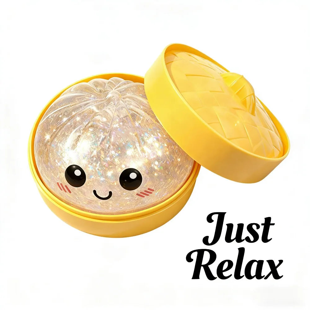 Glitter Dumpling, Simulation Dumpling Squishy Toy Adults Anxiety Relief Dumplings Fidget Toy Soft Squeeze Decompression Dough