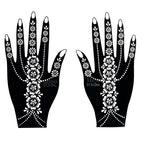 Flower Pattern Tattoo Stencils for Women Hollow Henna Tattoo Stencils for Hand Fingers Reusable Tattoo Templates Tattoo Tools