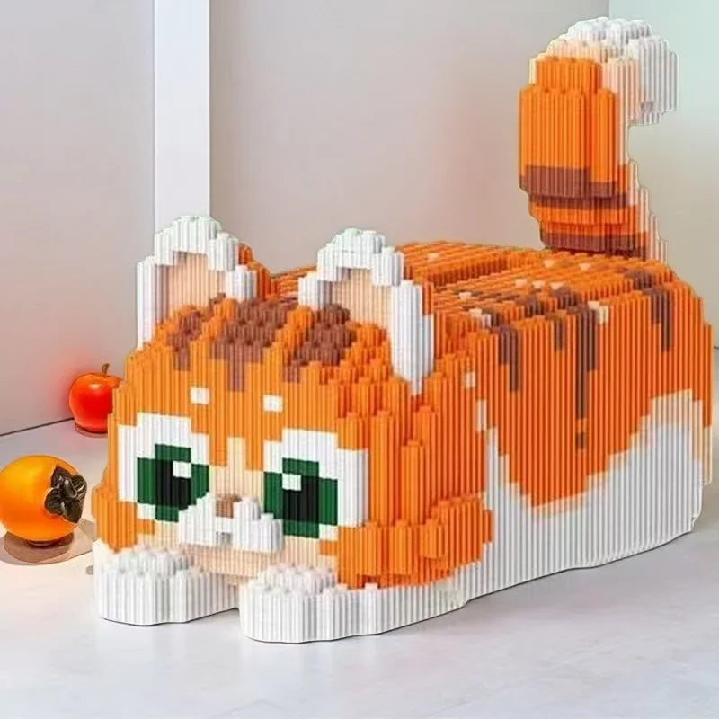 4655 Pieces of Cute Little Orange Cat Tissue Box Handmade Puzzle Model Kits, Ideal Halloween Gifts, Christmas Gifts/Thanksgiving Gifts, School Prizes