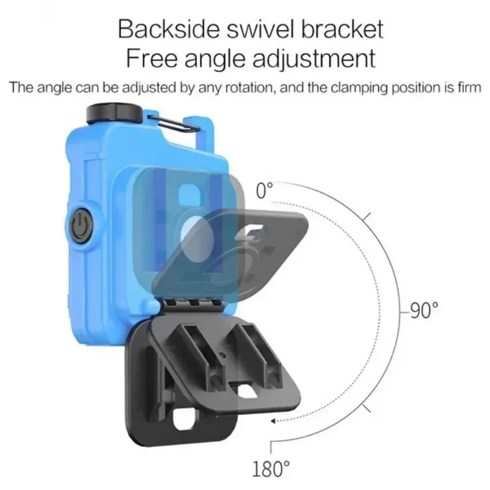Portable Mini Keychain Flashlight USB Rechargeable Magnetic Work Light Waterproof Adjustable Lantern