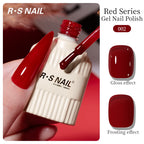 RS 10g ANCORA Red Series Gel Nail Polish Autumn Winter Dark Red Nail Art Varnish Soak Off UV LED Gel for Home Salon NailSupplies
