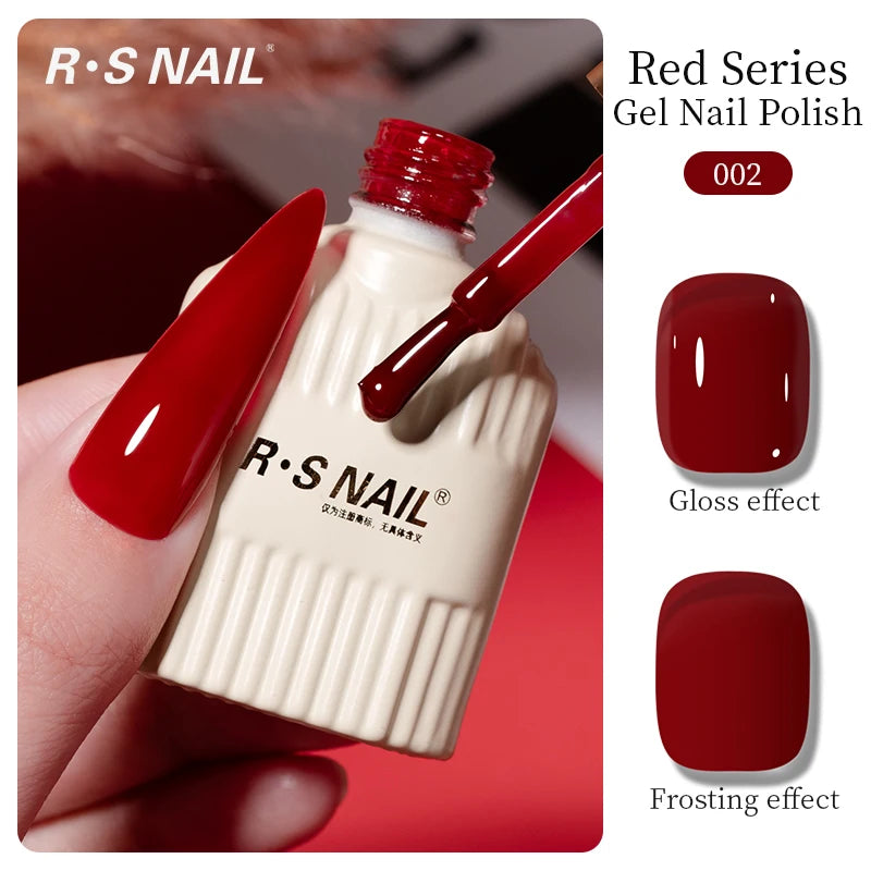 RS 10g ANCORA Red Series Gel Nail Polish Autumn Winter Dark Red Nail Art Varnish Soak Off UV LED Gel for Home Salon NailSupplies