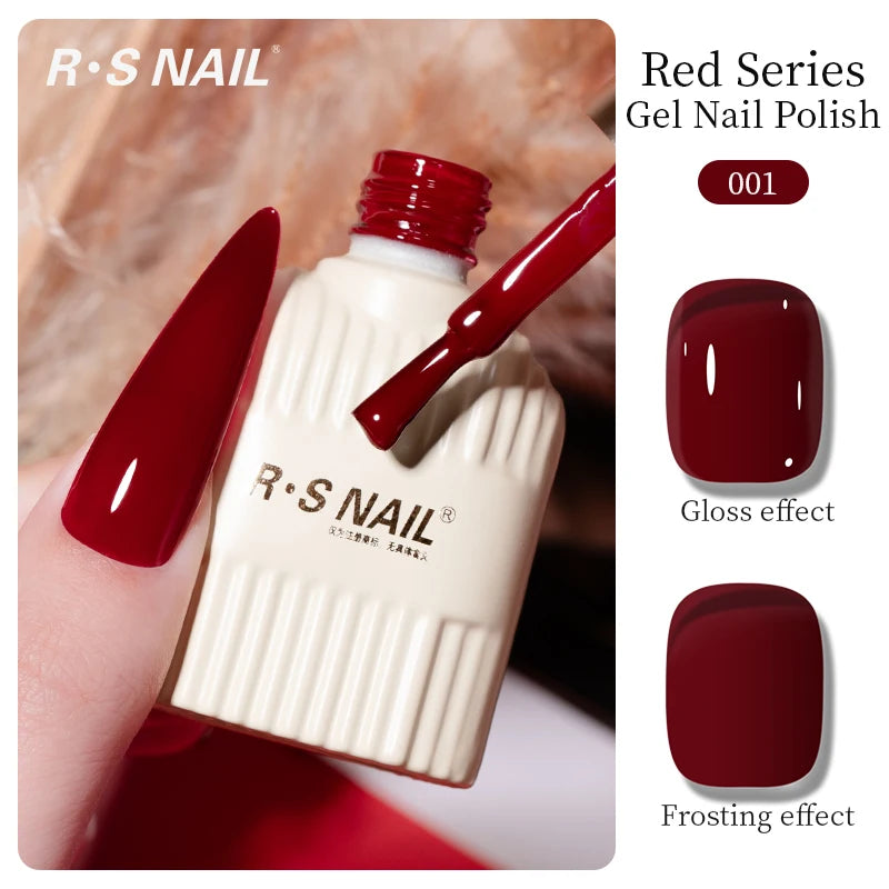 RS 10g ANCORA Red Series Gel Nail Polish Autumn Winter Dark Red Nail Art Varnish Soak Off UV LED Gel for Home Salon NailSupplies