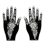 Flower Pattern Tattoo Stencils for Women Hollow Henna Tattoo Stencils for Hand Fingers Reusable Tattoo Templates Tattoo Tools