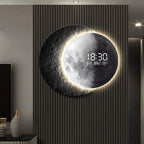 Advanced sense 2025 TV background wall light luxury moon sofa with clock living room circular porch mural lamp