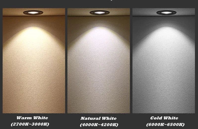 Dimmable Embedded LED Downlights 5W7W/9W12W15W/18W20W COB Ceiling Lights Spotlights Angle Adjustable AC90-260V CRI90 For Home
