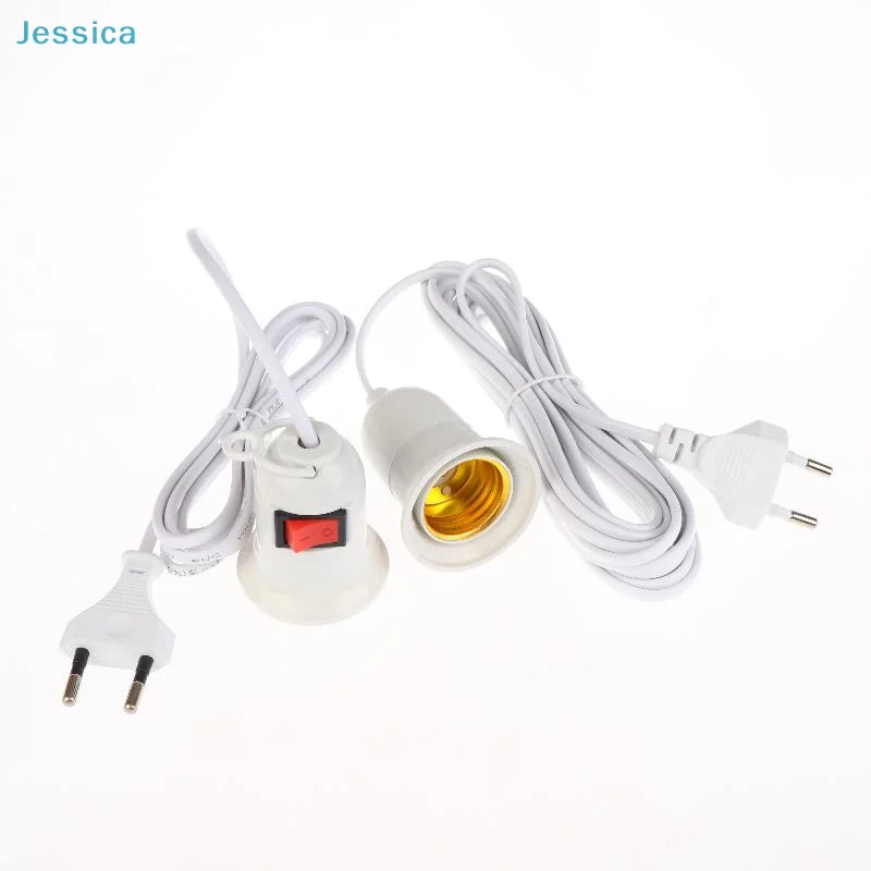 ♥EU Plug E27 Plug With Switch & Long Cable 3/5 Meters- Lamp Holder Power Cord For DIY Lighting & Electrical Appliances