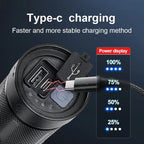 Portable 9000000 Powerful Flashlight Aluminum Alloy Built-in 3x18650 Battery Rechargeable Telescopic Zoom Torch With Power Bank