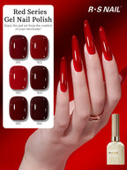 RS 10g ANCORA Red Series Gel Nail Polish Autumn Winter Dark Red Nail Art Varnish Soak Off UV LED Gel for Home Salon NailSupplies