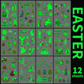 Easter Luminous Temporary Tattoos | Glow in The Dark Rabbit Bunny Eggs Chicks Flowers Waterproof Stickers for Party Gifts