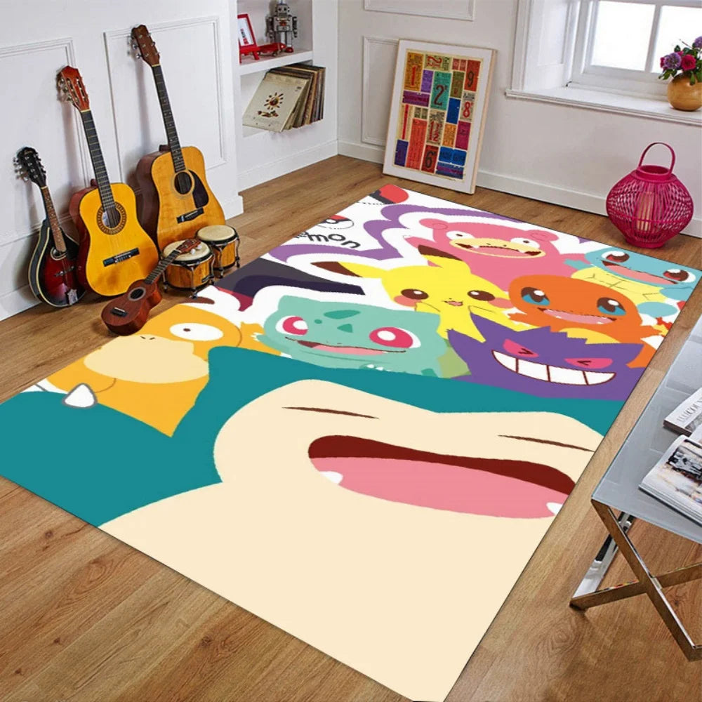 Cartoon Anime Pokemonzd Carpet Rug for Home Living Room Bedroom Sofa Doormat Decor,Child Play Area Rug Non-slip Floor Mat Gifts