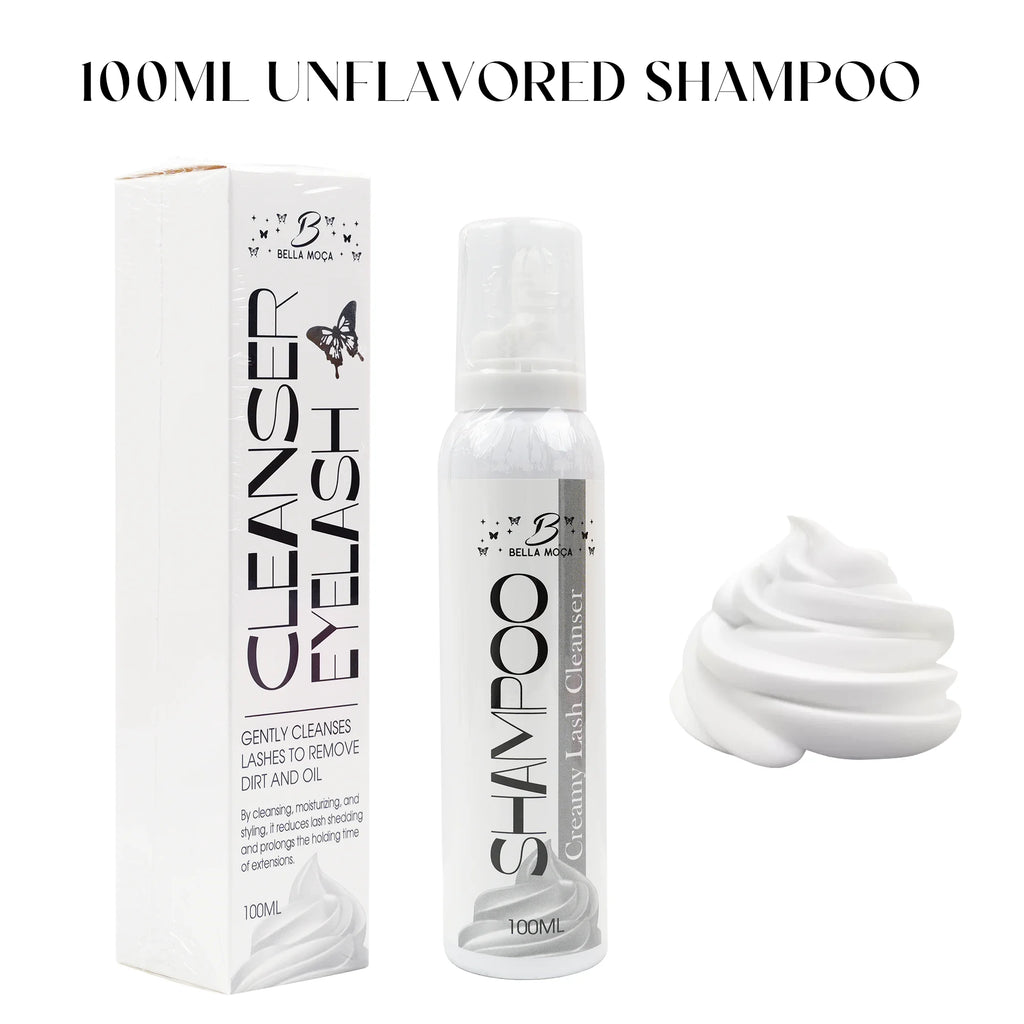 Bella moça 2pcs Lash Foam Mousse Cleansing Shampoo for Eyelash Extension 100ML Cream Mousse Makeup False Lashes Clean