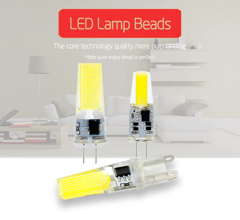 2pcs Mini COB LED Lamp AC/DC 12V 220V G4 G9 E14 Lampada LED Spotlight Light Bulbs Replace Halogen For Ceiling Lamp Chandelier