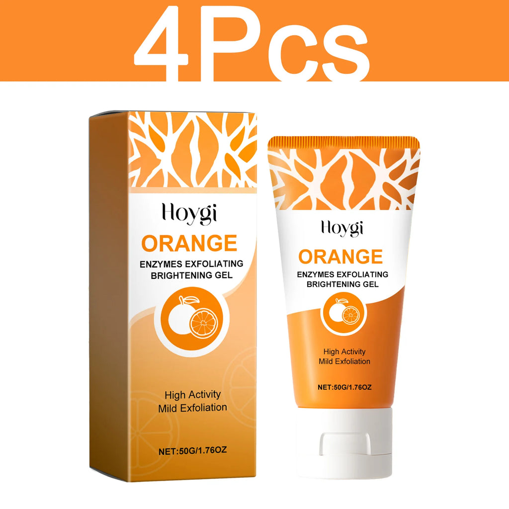 HOYGI Orange Exfoliating Gel Gentle Cleansing Dead Spot Remover Reduce Blackheads Smooth Brightening for All Skin Types Care