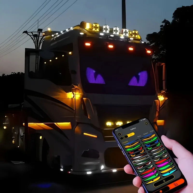Huge Bright Devil Eyes LED Light Demon's Eye Programmable Scrolling LED Sign Flexible Screen for Store and Car Displays