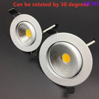 Super Bright Recessed Dimmable LED Downlights 5W 7W 9W 12W 15W 20W COB Rotating Ceiling Spot Lights AC85~265V Background Lamps
