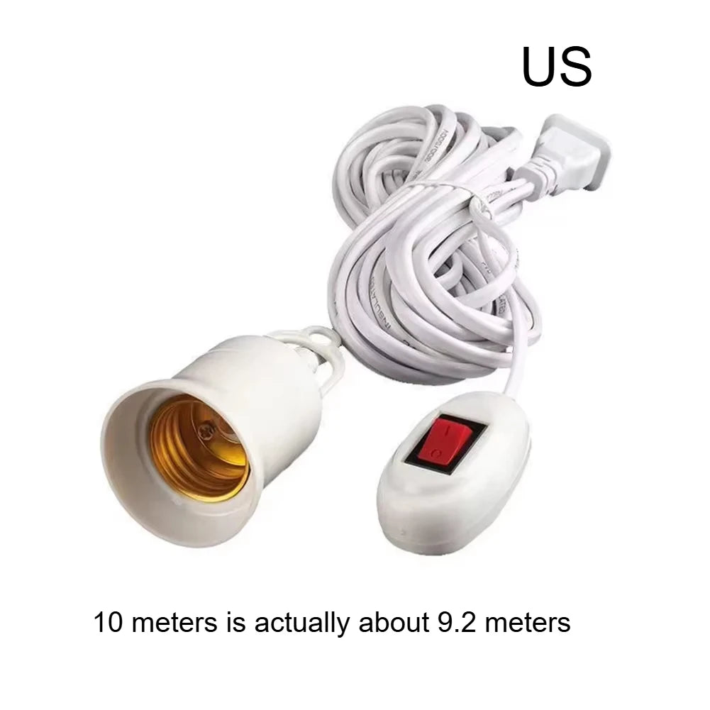 Lamp Bases Universal With Switch Led Bulb Socket Adapter E27 Screw Lamp Holder Accessories Tools Two Plugs Suspension