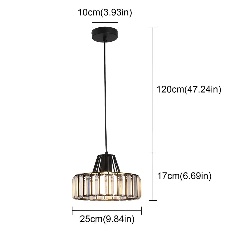 Modern Pendant Light Nordic Crystal Led Chandelier Hanging Ceiling Lamp Luxury Indoor Lustre Dining Room Kitchen Island Fixture