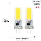 2pcs Mini COB LED Lamp AC/DC 12V 220V G4 G9 E14 Lampada LED Spotlight Light Bulbs Replace Halogen For Ceiling Lamp Chandelier