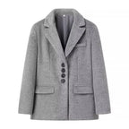 2026 Women Winter Blazer Coat Turn Down Collar Warm Coat Turn Down Collar Fashion Design Blazer Feminino Tops Clothes