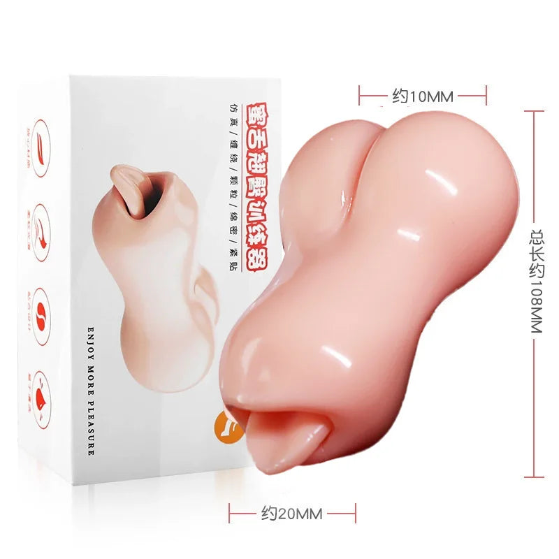 Male Soft Realistic Vagina Sexy Pocket Pussy SexToys For Men Oral Masturbator Stick Deep Throat Artificial Masturbation SexToys
