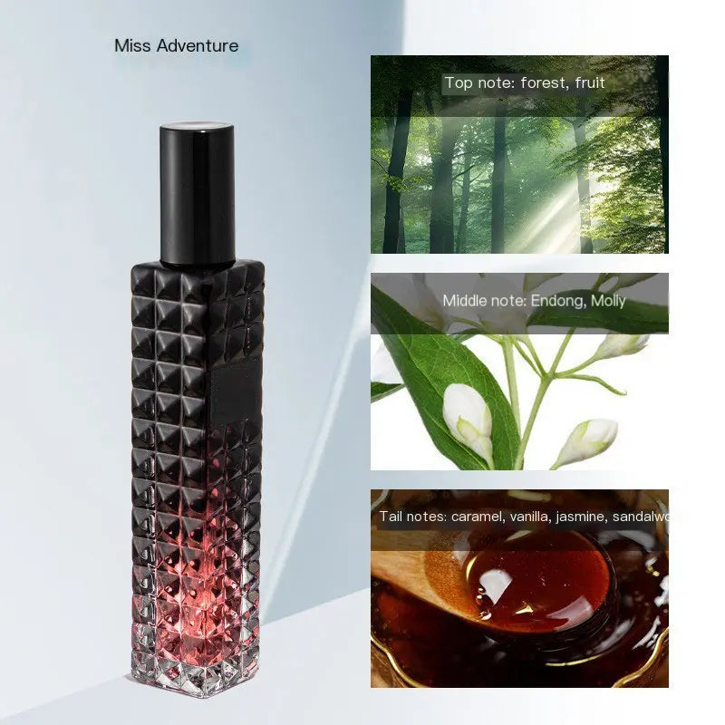 2025new perfume Rose Miss Adventure Perfume Lasting Charm Floral Scent Light Fragranc Crystal Rivet Design 50ml Elegant Lady