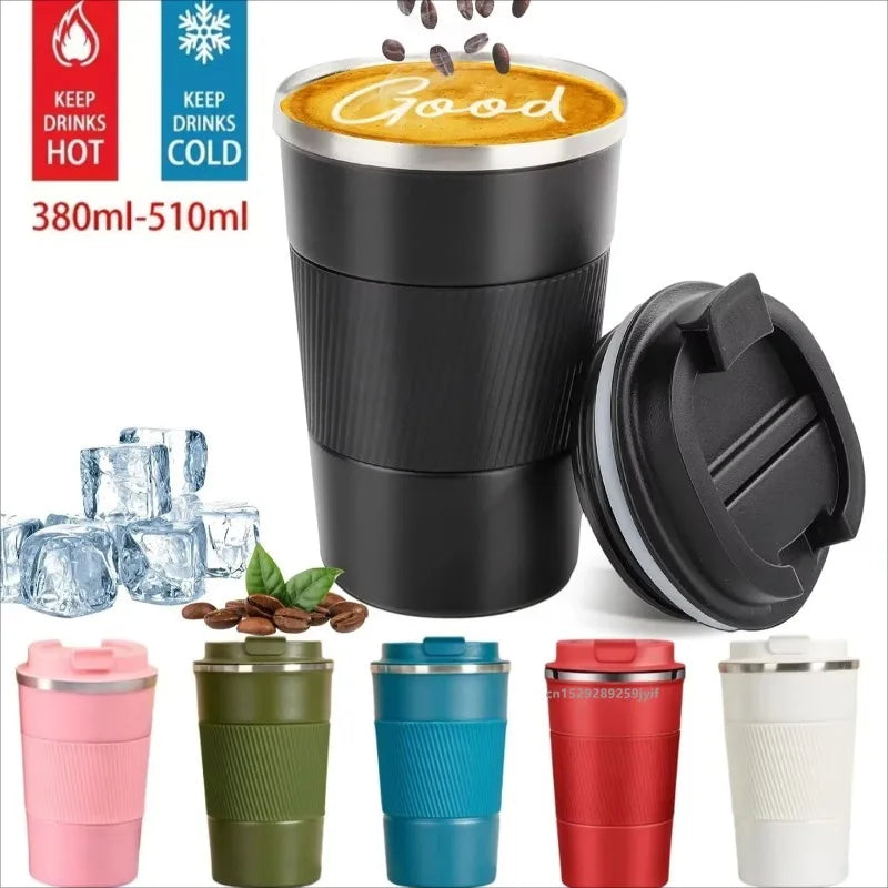 304 Stainless Steel Coffee Mug Insulated Travel Tumbler Leak-proof Thermal Cup for Hot Cold Drinks Portable Coffee Cup with Lid