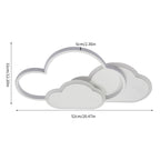 Cloud Shape LED Ceiling Light Fixture Modern 3-Color Lighting Acrylic Ceiling Lamp for Living Room Bedroom Kid's Room 52x31cm