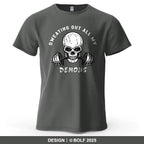 Fitness Skull Motivated Printed Men's T-Shirt 100% Cotton Oversized Gym Graphic Tees for Women Tops Tees Casual Streetwear