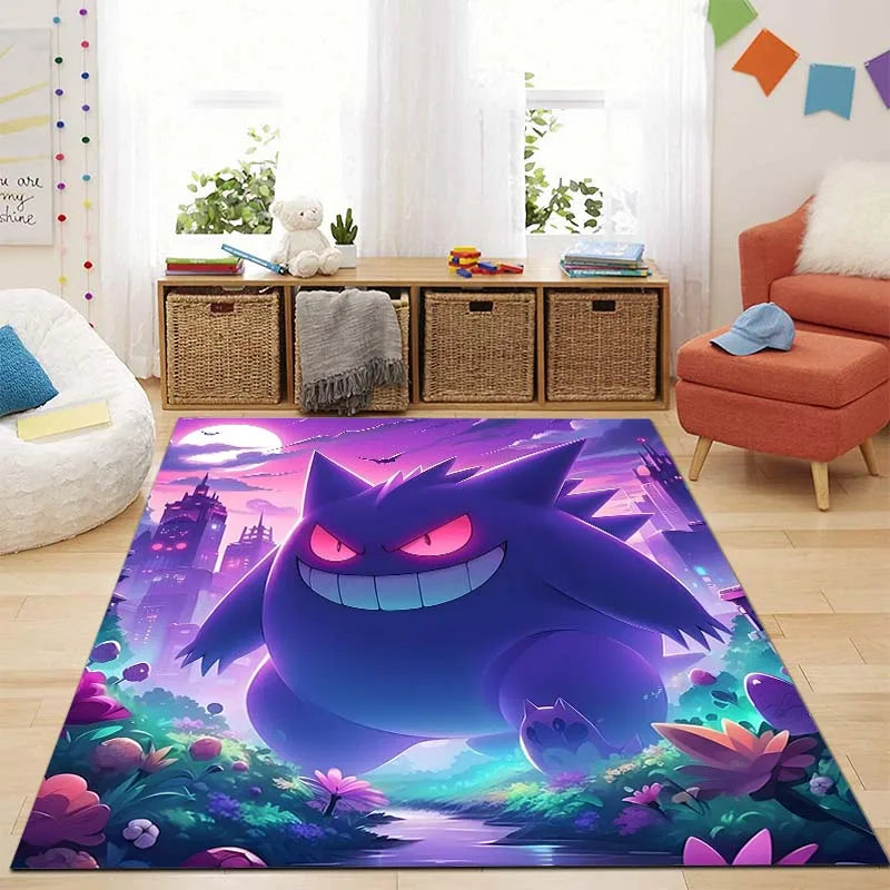 Next Day Shipping P-Pokemon Gengar Carpet Rug for Living Rooms Bedroom Bedside Floor Mat Area Rug Home Decor Gifts Potdemiel