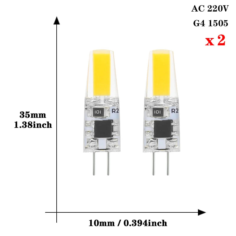 2pcs Mini COB LED Lamp AC/DC 12V 220V G4 G9 E14 Lampada LED Spotlight Light Bulbs Replace Halogen For Ceiling Lamp Chandelier