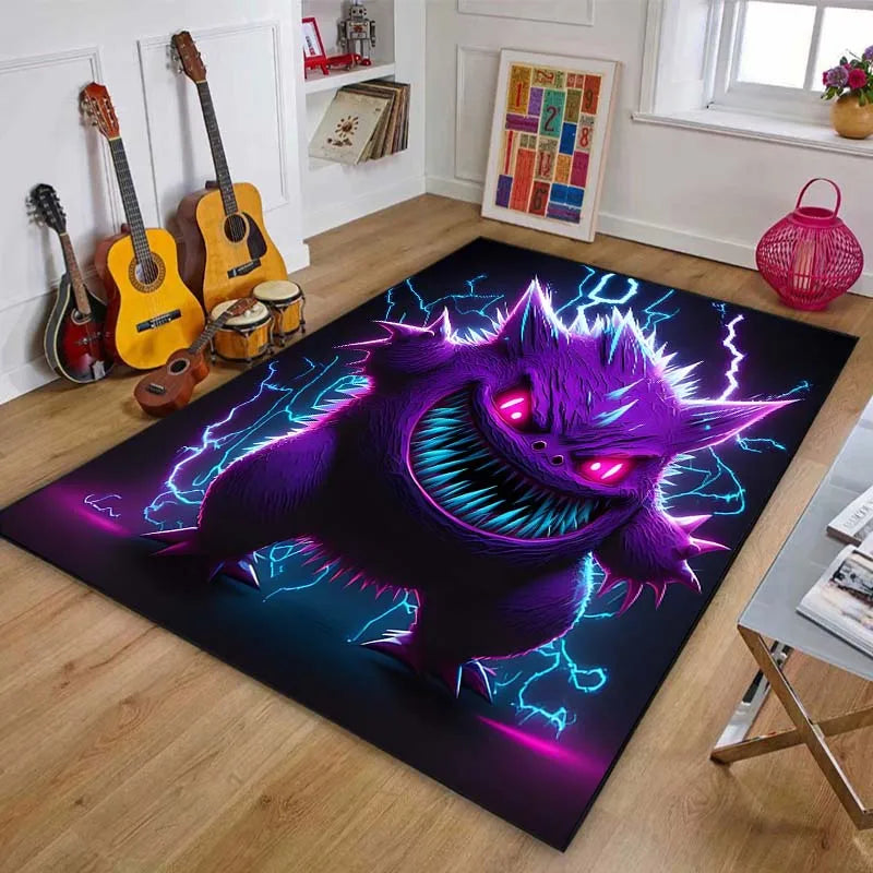 Next Day Shipping P-Pokemon Gengar Carpet Rug for Living Rooms Bedroom Bedside Floor Mat Area Rug Home Decor Gifts Potdemiel