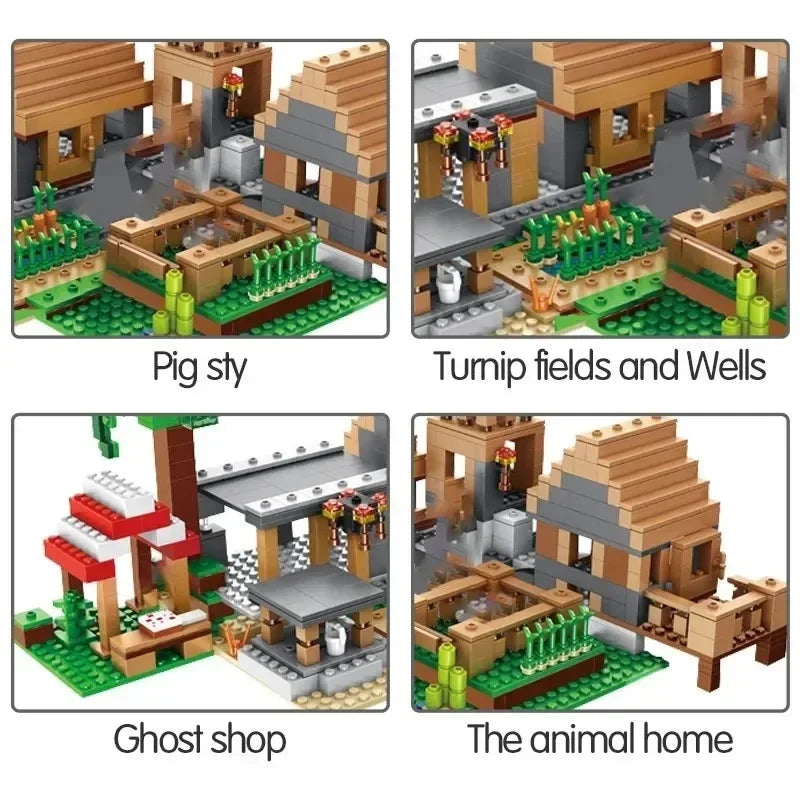 Cretive DIY Game The Farm Cottage Village House Building Blocks Compatible Bricks Toys Birthday Gift