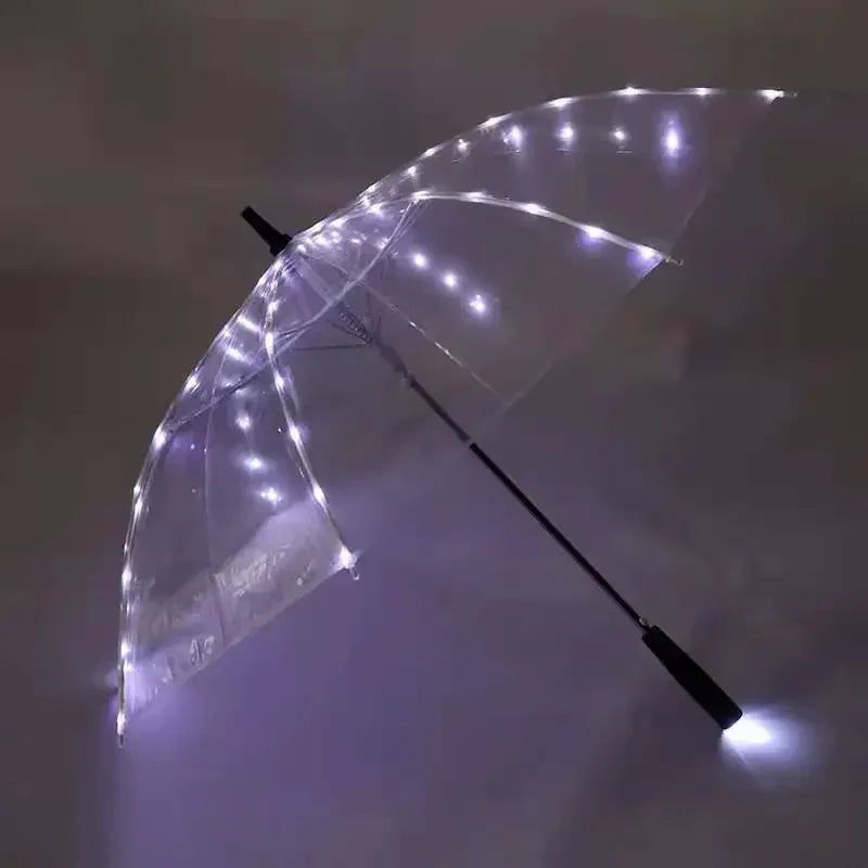 Fashion LED Transparent Umbrella  Creative Luminous Umbrella for Location Shooting Boys and Girls Party Props Unique and Stylish